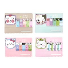 NOTAS & MARCADORES ADHESIVAS DISEÑO GATA PRINCESS 17HJS 18X9CM