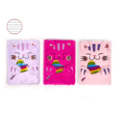 LIBRETA PELUDA  CONEJITO +LAPIZ POMPOM 14.5X21CM