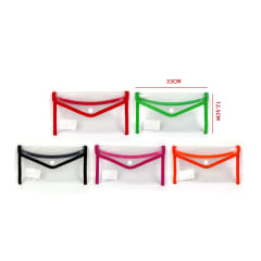 CARPETA SOBRE PLASTICA TRANSPARENTE CON VIVO COLOR 22.5X12.5CM