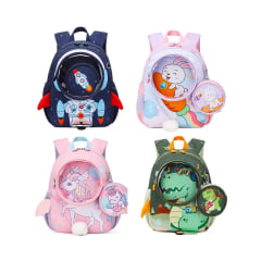 MOCHILA INFANTIL MULTIDISEÑO 33X25X12CM COLORES VARIOS