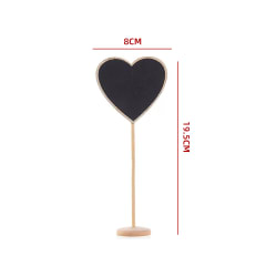 PIZARRAS DECORATIVAS DE MESA DISEÑO CORAZON CON BASE DE MADERA 8 × 19.5 cm