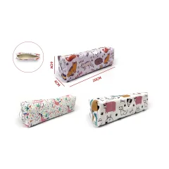 ESTUCHE ESCOLAR RECTANGULAR DISEÑO ANIMALITOS 20X4X6CM