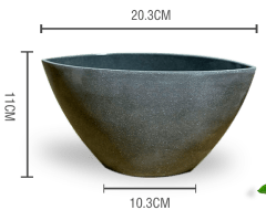 MACETERO PLASTICO LISO GRIS 20.3X11X10.3CM | 12 UNID