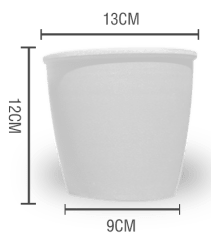 MACETERO PLASTICO CILINDRO JASPEADO BLANCO 13X9X12CM | 12 UNID