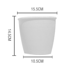 MACETERO PLASTICO JASPEADO BLANCO 15.5X10.5X14.5CM | 12 UNID