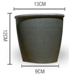 MACETERO PLASTICO CILINDRO JASPEADO NEGRO 13X9X12CM | 12 UNID