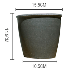 MACETERO PLASTICO JASPEADO NEGRO 15.5X10.5X14.5CM | 12 UNID