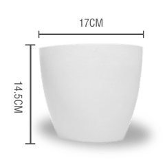 MACETERO PLASTICO  CILINDRO LISO BLANCO 17X14.5CM | 12 UNID