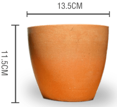 MACETERO PLASTICO CILINDRO LISO NARANJA 13.5X11.5CM | 12 UNID