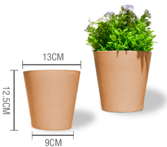 MACETERO PLASTICO CILINDRO LISO CORAL 12.5X13X9CM | 12 UNID