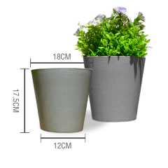 MACETERO PLASTICO LISO GRI 18X12X17.5CM | 12 UNID