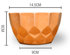 MACETERO PLASTICO TEXTURA LISO NARANJA 14.5X9X8CM | 12 UNID