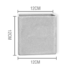 MACETERO PLASTICO CUADRADO JASPEADO GRIS CLARO 12X12X12CM | 12 UNID
