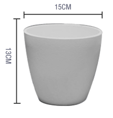 MACETERO DE PLASTICO CILINDRO LISO GRIS 15X13CM | 12 UNID