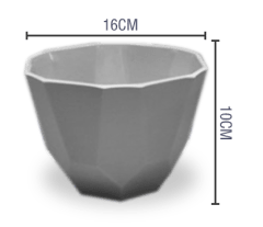 MACETERO PLASTICO TEXTURA GRIS 16X10CM | 12 UNID