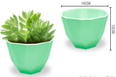 FLORERO PLASTICO TEXTURA VERDE 16X10CM | 12 UNID