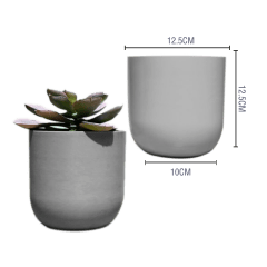 MACETERO PLASTICO CILINDRO LISO GRIS CLARO 12.5X10X12.5CM | 12 UNID