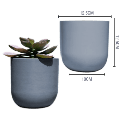 MACETERO PLASTICO CILINDRO LISO GRIS 12.5X10X12.5CM | 12 UNID