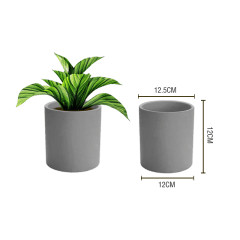 MACETERO PLASTICO CILINDRO LISO GRIS OSCURO 12.5X12X12CM | 12 UNID