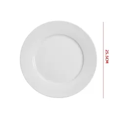PLATO BLANCO LISO DE CERAMICA 25.5CM  10IN | 35 UNID