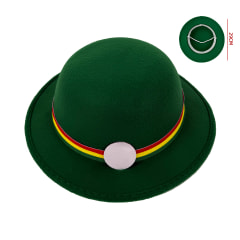 SOMBRERO NORTINO VERDE 100% POLIESTER DIAMETRO 11 CM