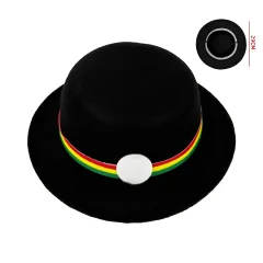 SOMBRERO NORTINO NEGRO 100% POLIESTER DIAMETRO 11 CM