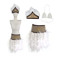 TRAJE PASCUENSE NIÑA PLUMAS BLANCO T 9-12