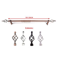 BARRA DE CORTINA SIMPLE EXTENDIBLE 100 CM A 200 CM