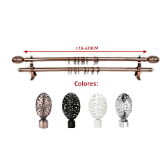 BARRA DE CORTINA DOBLE EXTENDIBLE 170 CM A 320CM