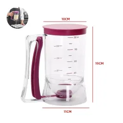 DISPENSADOR DE MASA PARA PANQUEQUES Y REPOSTERIA 900 ML – DOSIFICADOR MANUAL 19X10X11 CM