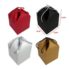 CAJA REGALO PAPEL KRAFT 350GR CON LAZO 22X14X14 CM