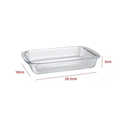 Contenedor hermético de vidrio para horno microonDas 370ml 14.5*10.4*4.7cm