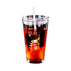 VASO CON BOMBILLA PLASTICO | 12 UNID