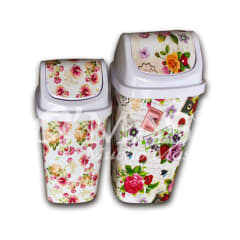 Papelero flor de plastico 26.5x23x40.5