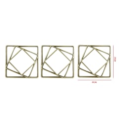 SET ESPEJOS DECORATIVOS GEOMETRICOS PARED 3PCS 25X25CM