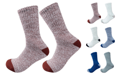 CALCETINES DE HOMBRE  DISEÑO JASPEADO TOALLA| 12 UNID