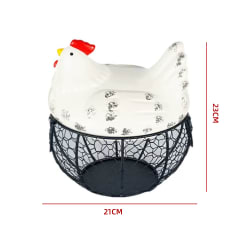 PORTA HUEVOS 21x23CM NEGRO DISEÑO GALLINA