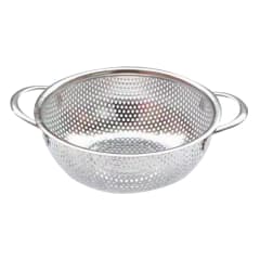 COLADOR DOBLE ASAS ACERO INOXIDABLE PLATEADO  16CM | 12 UNID