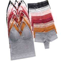 CONJUNTO DE MUJER BRALETTE CORTE CINTURA Y CALZON DE ENCAJE | 12 UNID