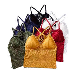 CONJUNTO DE MUJER BRALETTE LARGO  Y CALZON ENCAJE CON DISEÑO  | 12 UNID