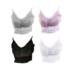 BRALETTE ENCAJE COLOR LISO | 12 UNID