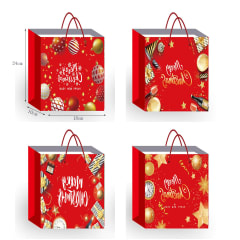BOLSA DE REGALO NAVIDAD FONDO ROJO MERRY CHRISTMAS 18X24X10CM | 12 UNID