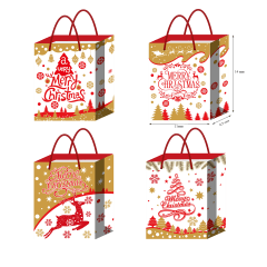BOLSA DE REGALO 14X11X6,5 CMS DISEÑO NAVIDEÑO COLOR BLANCO