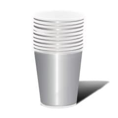 VASO CARTON PLATEADO 87X75X53|  144 UNID
