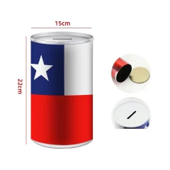 ALCANCIA CON BANDERA DE CHILE 15X22CM| 12 UNID_OLD