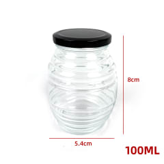 FRASCO DE VIDRIO CON TAPA ALUMINIO NEGRO 100 ML