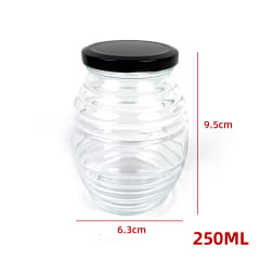 FRASCO DE VIDRIO CON TAPA TIPO ALUMINIO NEGRO CAPACIDAD 250 ML