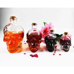 FRASCO DE VIDRIO CON TAPA CORCHO CALAVERA 180ML | 72 UNID