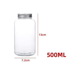 FRASCO DE VIDRIO CON TAPA DE ALUMINIO 500ML | 48 UNID