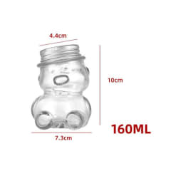 FRASCO DE VIDRIO CON TAPA DE ALUMINIO DISEÑO OSO 160ML | 80 UNID